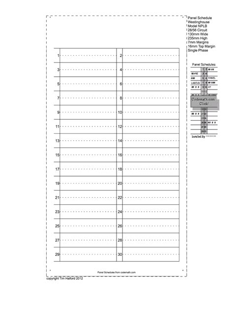 Electrical Panel Schedule Template Excel - Fill Online, Printable ...