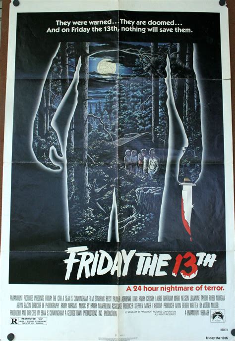 FRIDAY THE 13th. Horror Movie Poster - Original Vintage Movie Posters