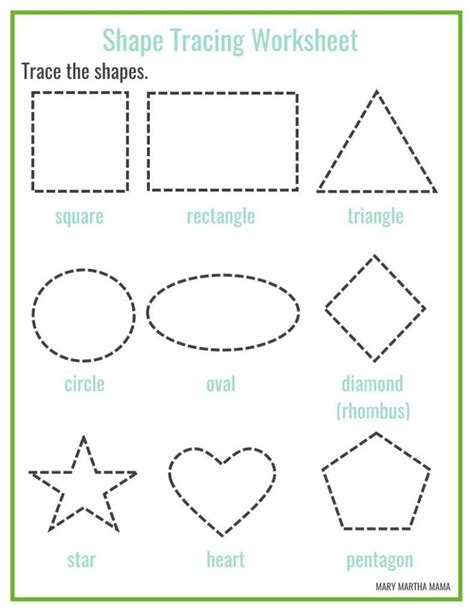 shape tracing worksheet | Shape tracing worksheets, Free preschool ...