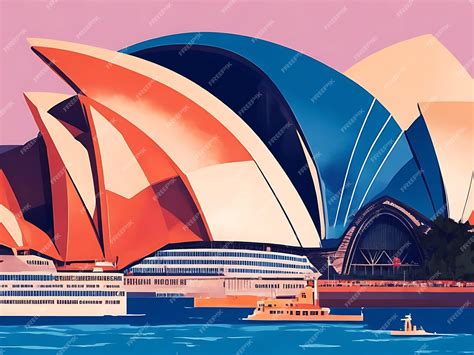 Premium AI Image | A painting of Sydney opera house illustration of ...