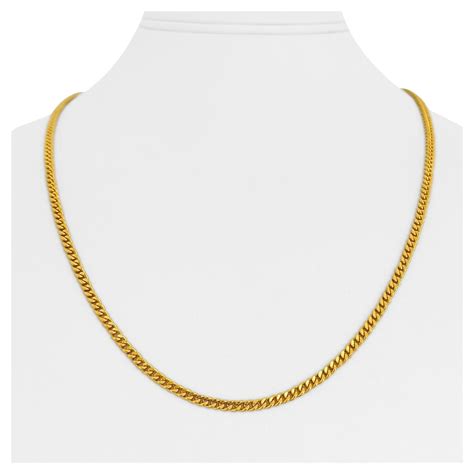 24 Karat Pure Yellow Gold Solid Heavy Fancy Link Chain Necklace For Sale at 1stDibs