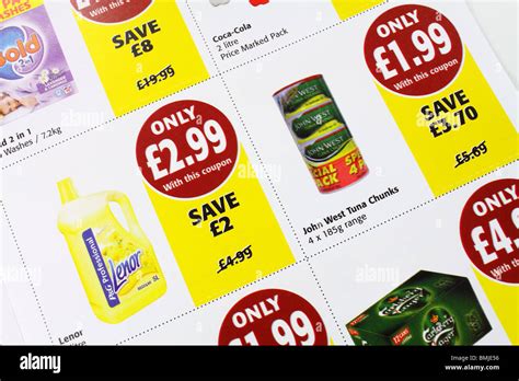 'money off' coupons / vouchers from supermarket chain Stock Photo - Alamy