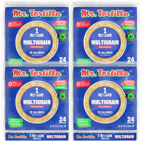 Buy Mr. Tortilla World's Only 15 Calorie, 1 Net Carb Tortilla Wraps (96 Tortillas) | Keto, Low ...