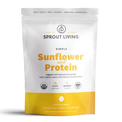 Organic Sunflower Seed Protein. 100% Pure, Ultra-Clean, Additive-Free. - Sprout Living