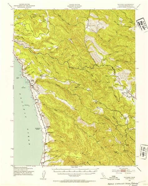 Navarro, California 1943 (1954b) USGS Old Topo Map 15x15 Quad - OLD MAPS