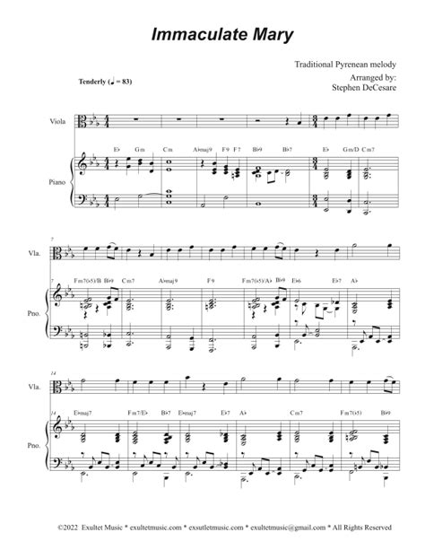 Immaculate Mary (Viola solo and Piano) (arr. Stephen DeCesare) by ...