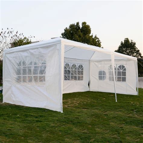 10 x 20 White Party Tent Canopy Gazebo w/ 4 Sidewalls