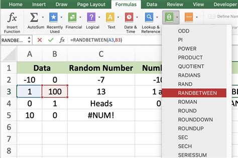 RANDBETWEEN to Create Random Number Generator in Excel