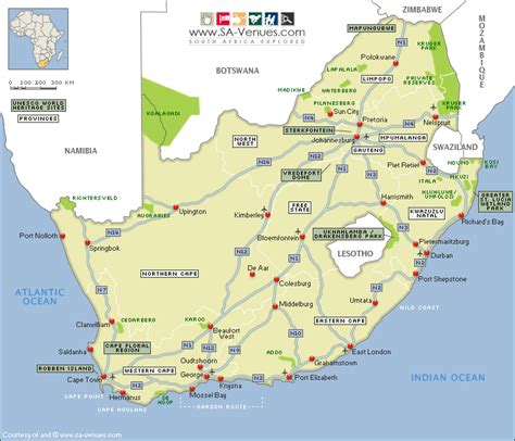 South Africa Road Map Pdf | Map Of Africa