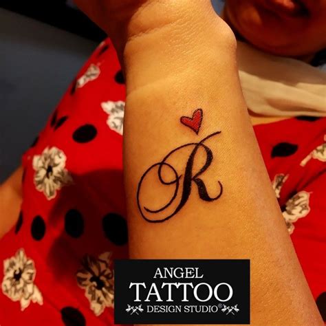 Letter R with small heart Tattoo Red Ink Tattoos, Name Tattoos, Body ...