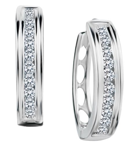 .30 Carat of Lab Grown Diamonds Hoop Earrings, Silver................. | Griffin Jewellery Designs