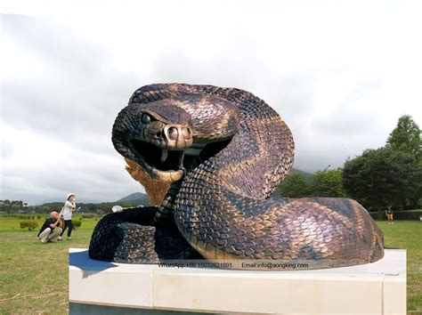 Large Life Size Bronze Outdoor Sculpture of Python Snake