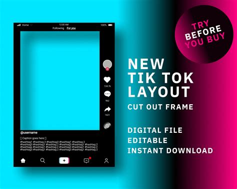 Tik Tok Frame Template Tik Tok Frame Instant Download Tik | Etsy