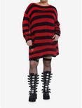 Social Collision Red & Black Distressed Sweater Dress Plus Size | Hot Topic