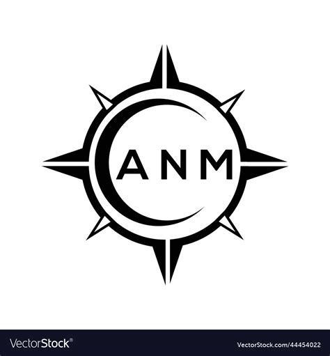 Anm abstract monogram shield logo design on white Vector Image