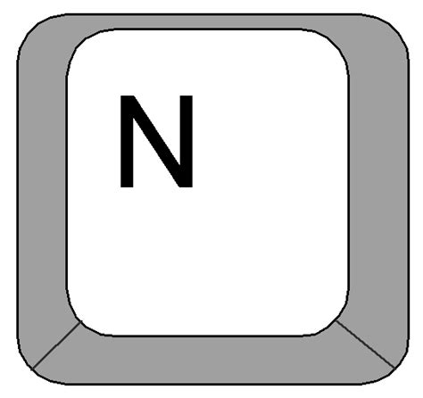 Clipart: Computer Keyboard keys - Letter N key