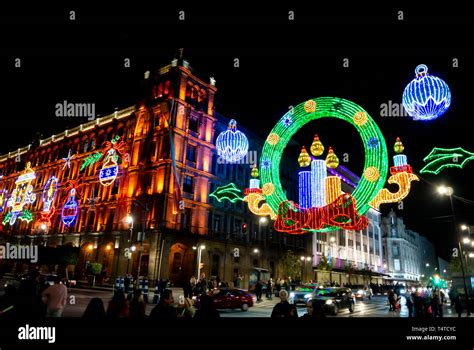 Mexico city zocalo town square christmas night celebration hi-res stock ...