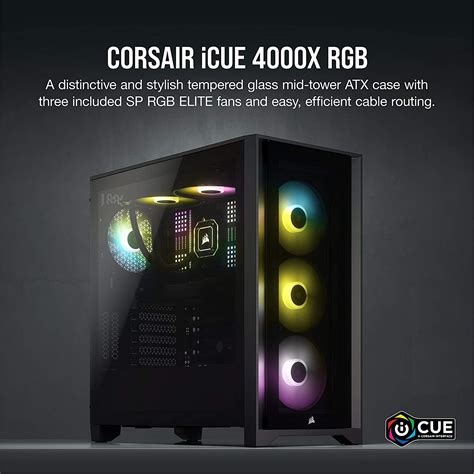 Corsair iCUE 4000X RGB Tempered Glass Mid-Tower ATX Case | eTeknix