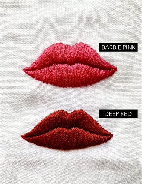 Hand Embroidered Lipstick Cotton Mask | Lip Mask | Hand Embroidered ...