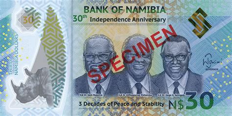 Bank of Namibia - 30 Dollar Note