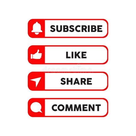 Subscribe, Like, Share and Comment Button Symbol Design for Social ...