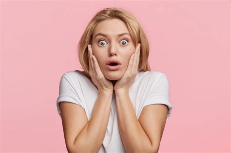 Free Photo | Young blonde woman with white t-shirt