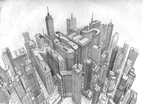 Gallery For > Cityscape Drawing