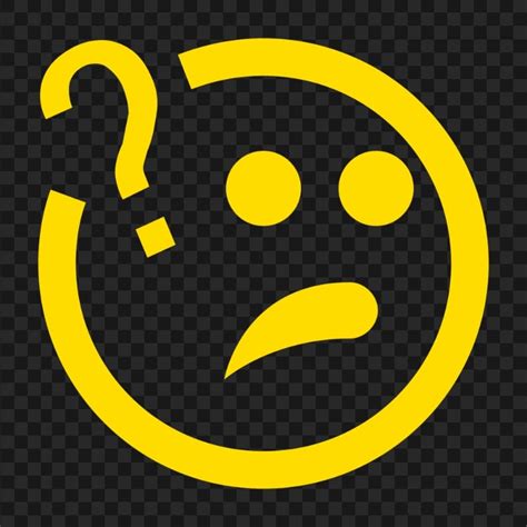 Emoji Confused Asking Question Face Yellow Icon | Citypng