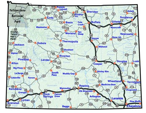 Maps - Printable Road Map Of Wyoming | Printable Maps