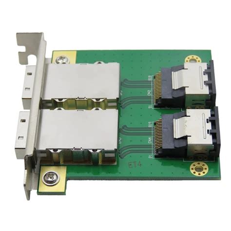 Dual Mini SAS26p SAS-SFF-8087 to SFF-8088 Adapter Board in PCI Bracket SAS36P-26P PCI Server ...