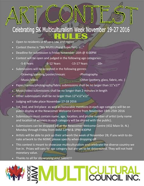 MJMC 2016 Art Contest Rules & Dates « Moose Jaw Multicultural Council