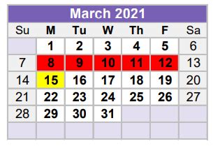 Bonham Elementary - School District Instructional Calendar - Midland Isd - 2020-2021