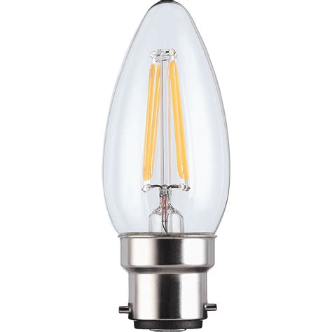 LED Filament Candle BC 2.5W Light Bulb | Homebase