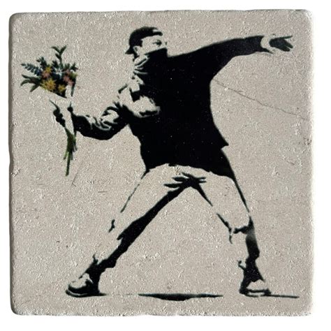 BANKSY *Flower Thrower* Screenprint on stone Limited Edition – LYNART STORE