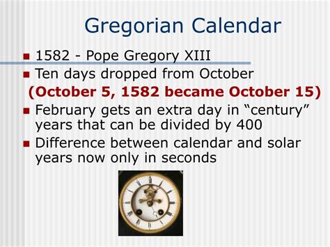 PPT - Gregorian Calendar PowerPoint Presentation, free download - ID:3114460