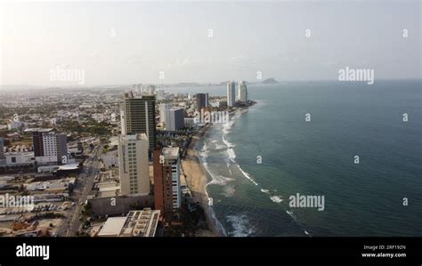 DRONE PHOTOGRAPHY ON THE BEACHES OF MAZATLAN SINALOA MEXICO Stock Photo ...