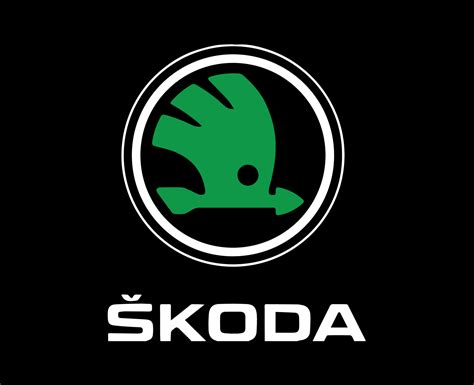 Skoda Brand Logo Car Symbol With Name Green And White Design Czech Automobile Vector ...