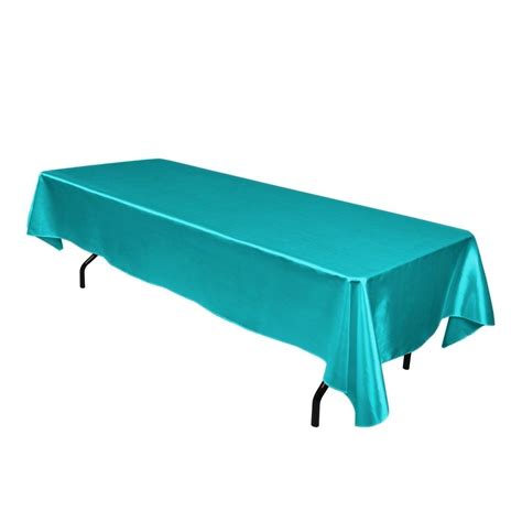 LinenTablecloth 60 x 126-Inch Rectangular Satin Tablecloth Turquoise | Table cloth, Turquoise ...