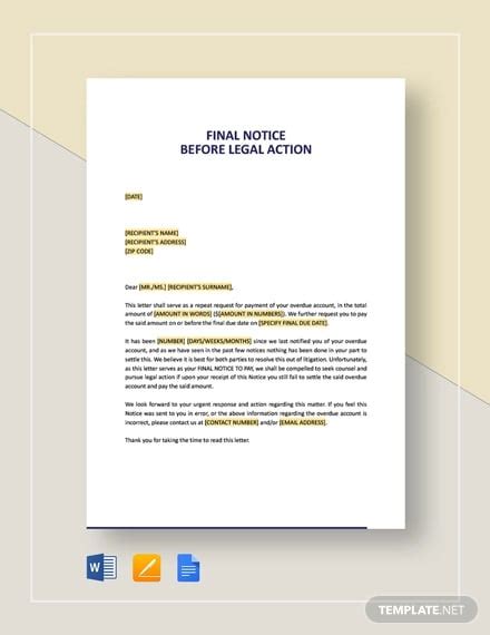 15+ Legal Notice Templates in MS Word | Pages | Google Docs | PDF ...