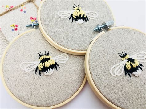 Bee Hoop Art Bumble Bee Art Embroidery Art Handmade Hoop | Etsy