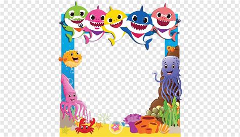 Baby shark underwater frame, png | PNGWing