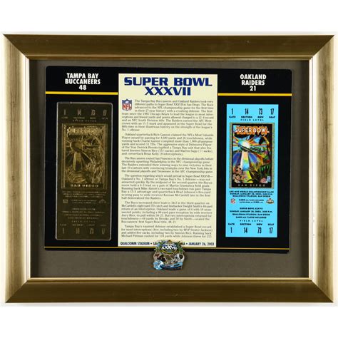 Super Bowl XXXVII Commemorative Score Card Custom Framed Display with ...