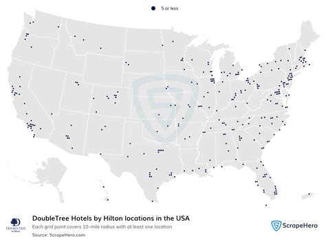 Number of DoubleTree Hotels by Hilton locations in the USA in 2024 | ScrapeHero