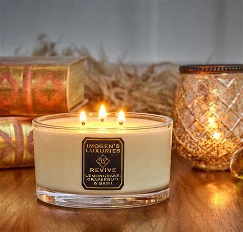 Revive 3 Wick Candle: Lemongrass, Grapefruit & Basil – Imogen's Luxuries