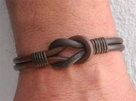 Mens infinity bracelet womens bracelet womens infinity womens leather bracelet mens knot ...