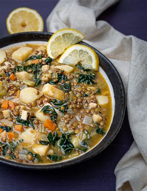 Lebanese Lentil Soup with Lemon and Kale – Skinny Spatula