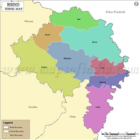 Bhind Tehsil Map, Bhind Tehsil List