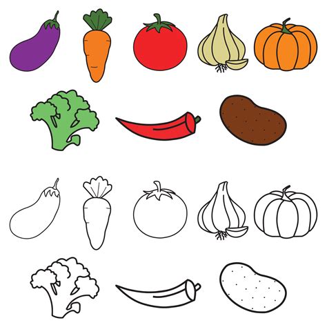 Simple Vegetables line icon, doodle fresh Vegetables vector ...