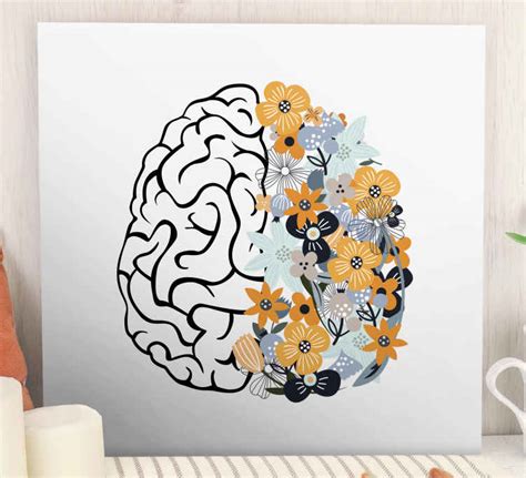 Floral Brain abstract canvas wall art - TenStickers