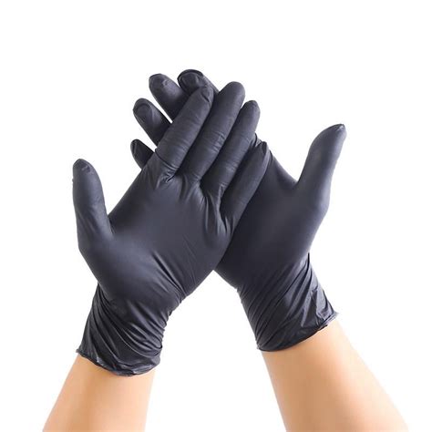 LARGE Disposable Black Latex Gloves (Powder Free Nitrile) 100 Pk - Crew Shop